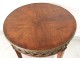 Drum table Louis XVI inlaid rosewood bronze gilt brass XIX