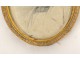 Paire cadres ovales Louis XVI bronze doré noeuds miniatures frame XIXème