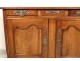 Superb buffet Louis XV carved walnut rustic wrought iron nineteenth century