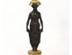 Paire bougeoirs bronze femme antique caryatides Empire candlesticks XIXème