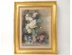 Rare Aquarelle tableau nature morte fleurs vase livre Madeleine Lemaire 19è