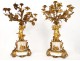 Pair of gilt bronze putti candelabras Amours marble trophy NapIII 19th