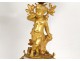 Pair of gilt bronze putti candelabras Amours marble trophy NapIII 19th