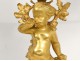 Pair of gilt bronze putti candelabras Amours marble trophy NapIII 19th