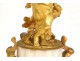 Pair of gilt bronze putti candelabras Amours marble trophy NapIII 19th