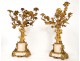 Pair of gilt bronze putti candelabras Amours marble trophy NapIII 19th