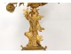 Pair of gilt bronze putti candelabras Amours marble trophy NapIII 19th