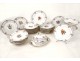 Service vaisselle 29 pièces porcelaine Paris assiettes botanique fleurs 19è