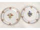 Service vaisselle 29 pièces porcelaine Paris assiettes botanique fleurs 19è