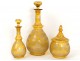 Service 2 carafes bonbonnière cristal Bohême chasse cerf biche renard XIXè