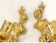 Pair of gilt bronze wall arm light antique Regency wife Flora XVIII