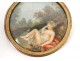 Miniature peinte portrait femme antique mythologique paysage painting 18è