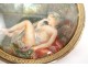 Miniature peinte portrait femme antique mythologique paysage painting 18è