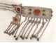 Belt carnelian cabochons Turkmen silvered bronze fibulae Asia nineteenth