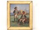 HST tableau soldats napoléoniens fantassins camp Empire cadre doré XIXème