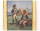 HST tableau soldats napoléoniens fantassins camp Empire cadre doré XIXème