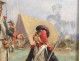 HST tableau soldats napoléoniens fantassins camp Empire cadre doré XIXème