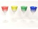 4 verres à pied cristal taillé Saint-Louis couleur modèle Tommy Roemer XXè