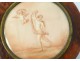 Boîte ronde loupe miniature peinte femme nue angelot putti Reault XIXème