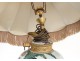 Lampe porcelaine chinoise personnages enfants bronze doré soie XIXè siècle