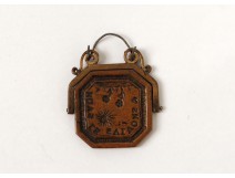 Sceau pliant miniature laiton bronze devise antique french seal XIXè siècle