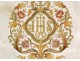 Altar antependium embroidered silk gold silver flowers IHS nineteenth church