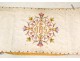 Altar antependium embroidered damask silk flowers IHS nineteenth church