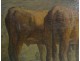 HST exceptionally large table JC.Teilliet oxen peasant painting XIX