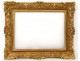 Carved wooden frame stuccoed golden shells french antique frame eighteenth century