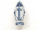 Stoup Nevers faience french antique white-blue cross are eighteenth century