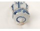 Stoup Nevers faience french antique white-blue cross are eighteenth century