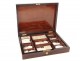 Rosewood box set box golden brass tokens pearl Napoleon III nineteenth