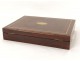 Rosewood box set box golden brass tokens pearl Napoleon III nineteenth