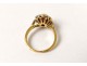 Ring 18K solid gold garnet ruby ??horse small diamonds gold ring twentieth