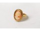 18k solid gold ring 750 cameo portrait young woman gold ring twentieth