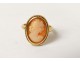 18k solid gold ring 750 cameo portrait young woman gold ring twentieth