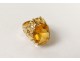 Ring 18K solid gold eagle gold ring citrine twentieth century head