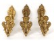 3 gilt bronze curtain tiebacks woman mascaron Napoleon III nineteenth shells