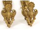 3 gilt bronze curtain tiebacks woman mascaron Napoleon III nineteenth shells