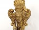 3 gilt bronze curtain tiebacks woman mascaron Napoleon III nineteenth shells