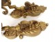 3 gilt bronze curtain tiebacks woman mascaron Napoleon III nineteenth shells