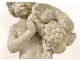 Superb Carrara marble statue cherub Love fruit bunches grapes XIX