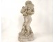 Superb Carrara marble statue cherub Love fruit bunches grapes XIX