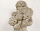 Superb Carrara marble statue cherub Love fruit bunches grapes XIX