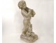 Superb Carrara marble statue cherub Love fruit bunches grapes XIX