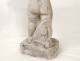 Superb Carrara marble statue cherub Love fruit bunches grapes XIX