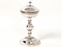 Ciboire argent massif Vieillard croix antique french ciborium silver XIXème