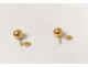 Pair of gold earrings pearl solid 18K gold earrings twentieth century