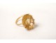 Bague or massif 18 carats tête aigle citrine french gold ring XXème siècle