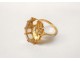 Bague or massif 18 carats tête aigle citrine french gold ring XXème siècle